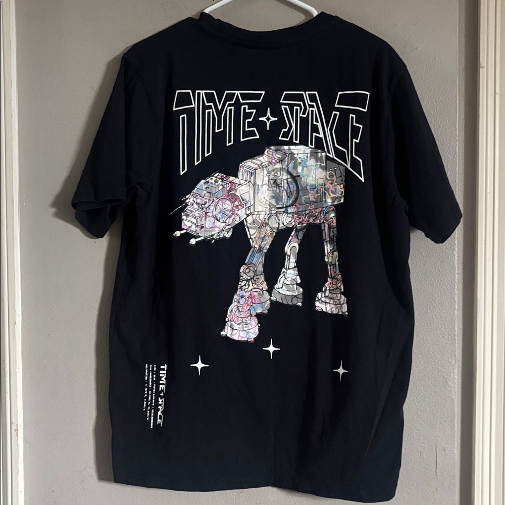 Time And Space Black Graphic Men's Tee View 3